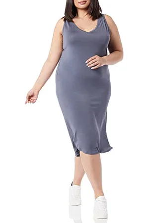 Amazon Robe midi sans Manches en Jersey à col en V, Coupe Classique (Anciennement Daily Ritual) Femme, , L