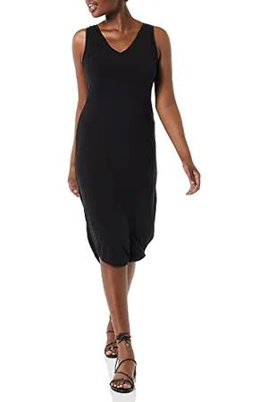 Amazon Robe midi sans Manches en Jersey à col en V, Coupe Classique (Anciennement Daily Ritual) Femme, , S