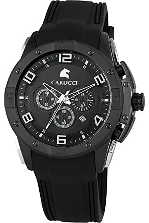 Carucci Watches CA2214BK Montre à Quartz analogique pour Homme avec Bracelet en Caoutchouc Taille XL, , lanière