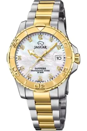 Jaguar Montre modèle J896 / 3 de la Collection Woman, boîtier Blanc 34 mm avec Bracelet en Acier Bicolore pour Femme J896/3
