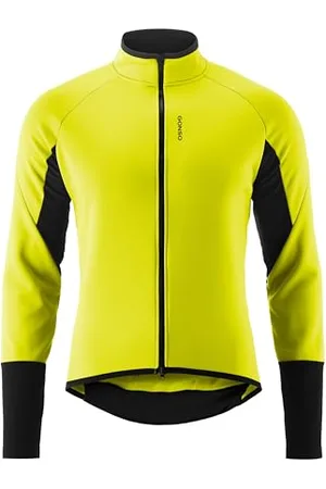 Gonso Road Jacket Softshell 2 M, Veste de cyclisme pour homme, Veste Softshell hydrofuge, Coupe-vent, G-Shell pour une isolation thermique optimale, Coupe ajustée, Sans PFC, Jaune, S