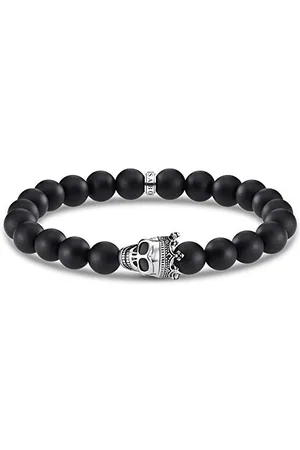 Thomas Sabo Unisexe Argent Fin Obsidienne Bracelet - A1940-705-11-L16