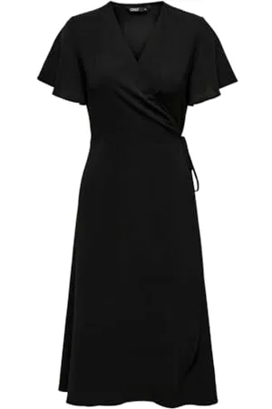 ONLY Wrap Dress Onlcali Life S/S Midi WVN Robe mi-Longue, , XS Femmes