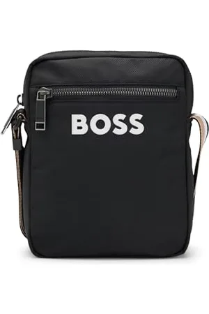 HUGO BOSS BOSS Hommes Catch 3.0 Sac porté croisé avec logo contrastant et bandoulière à rayures emblématiques