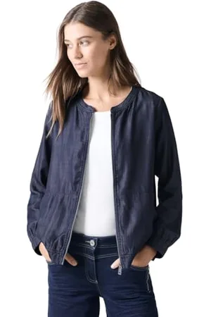 CECIL B344982 Blouson Lyocell, Bleu foncé délavé, L Femmes, , L Women