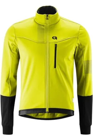 Maier Sports Gonso Valaff, Veste de vélo pour homme, Veste softshell déperlante, Coupe-vent, G-Shell pour une isolation thermique optimale, Coupe ajustée, Sans PFC, Jaune, XXL