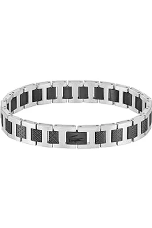 Lacoste Bracelet à Maillons pour Homme Collection METROPOLE en Acier Inoxydable et Acier Noir - 2040418