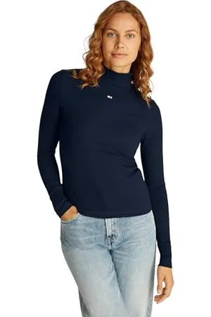 Tommy Hilfiger T-Shirt Manches Longues Femme Essential Col Roulé Mock, , XXS