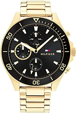 Tommy Hilfiger Montre Analogique Multifunction à Quartz pour Homme avec Bracelet en Acier Inoxydable de Couleur Dorée - 1791919