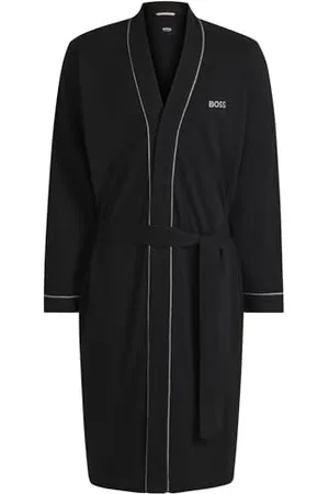 HUGO BOSS Hommes Kimono BM Peignoir en jersey de coton à logo et passepoil
