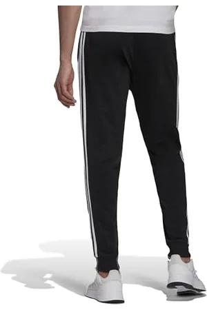 adidas Homme Essentials Warm-Up Tapered 3-Stripes Track Pants, Black/White, L Tall