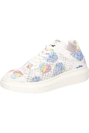 Mustang Femme 1468-301 Chaussures Basses à Lacets, Blanc/Bleu, 40 EU