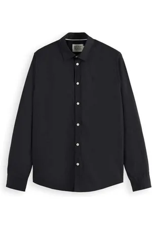 Scotch&Soda Core-Poplin Solid T-Shirt, Black, XL Hommes