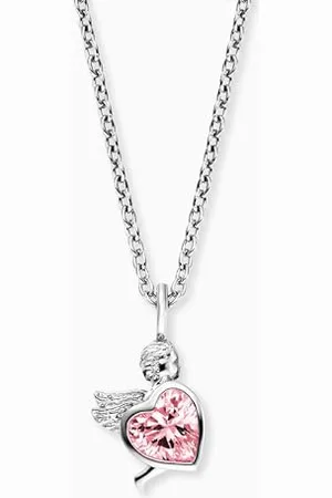 Engelsrufer Collier en argent sterling avec pendentif en forme de cœur en zircone - Fermoir mousqueton - Longueur réglable - Sans nickel, 42, Argent sterling, Zircone cubique