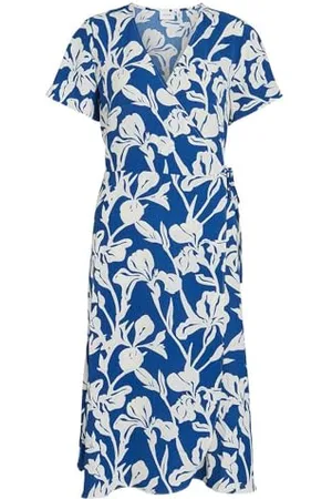 VILA Vilovie S/S Wrap Midi Dress-Noos Robe, , 42 Femme