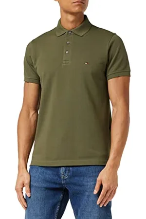 Tommy Hilfiger Polo Manches Courtes Homme 1985 Slim Fit, Vert (Army Green), XL