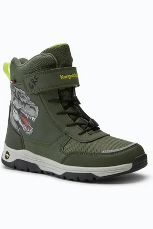 KangaROOS K-MJ Edison EV RTX SL Bottes de Neige, Olive/Citron Vert, Dinosaure, Taille 27 EU, , 27 EU