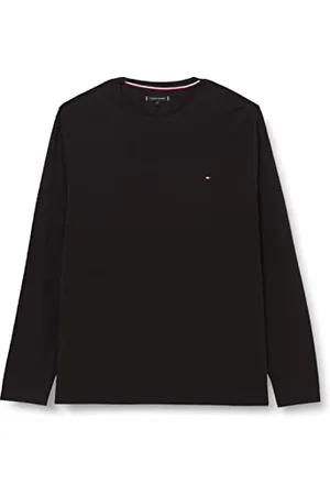 Tommy Hilfiger Homme T-Shirt Manches Longues Stretch Slim Fit Manches Longues, Noir (Black), XXL