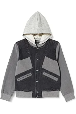 IKKS JUNIOR Veste Denim Patchwork de Jean Gris Clair et foncé Rock + Roll XU40013.95 Blouson DENM, , 6 Ans Garçon