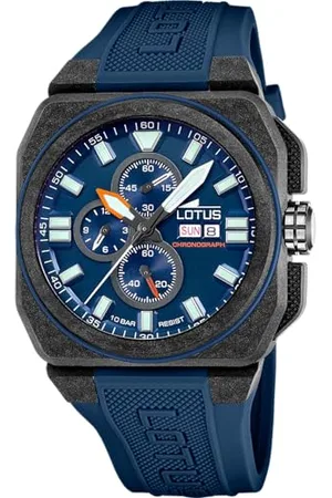 Lotus Montre pour Homme 18976/3 Chrono Boîtier en Fibre de Carbone Noir Bracelet en Caoutchouc