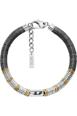 Diesel DX1573931 Bracelet en acier inoxydable argenté avec logo D pour homme, Eine Grösse, Acier inoxydable, Pas de gemme