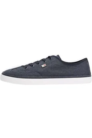Tommy Hilfiger Baskets Vulcanisées Femme Washed Canvas Basses, Bleu (Space Blue), 42