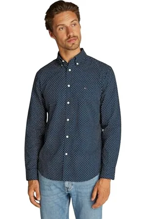 Tommy Hilfiger Flex Poplin Polka RF Shirt MW0MW37554 Chemise L/S, Blue (Night Sky/Multi Dot), 3XL Homme
