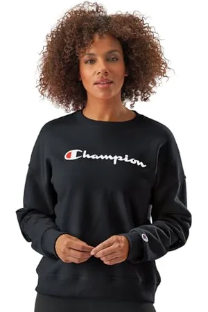 Champion Powerblend Relaxed Crew, Script sérigraphié Maillot de survêtement, , M Femme