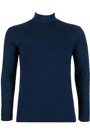 Eminence Tee-Shirt col roulé Manches Longues Homme Pur Coton - Taille : 6 - Couleur : Marine