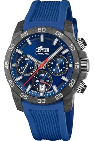 Lotus Montre pour Homme 18974/1 Chrono Boîtier en Fibre de Carbone Noir Bracelet en Caoutchouc