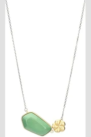 THUN Collier avec pierre et fleur - céramique, métal - Collection dédiée à vous - 40 + 5 cm