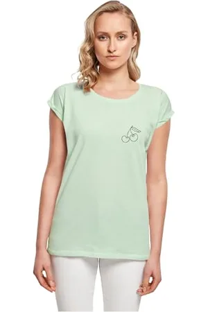 Merchcode Mp0007526-ladies Cherry T-Shirt, Menthe néo, L Femmes