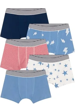 Petit Bateau A0CTA Boxers, , 8 Ans (Lot de 5) Garçon