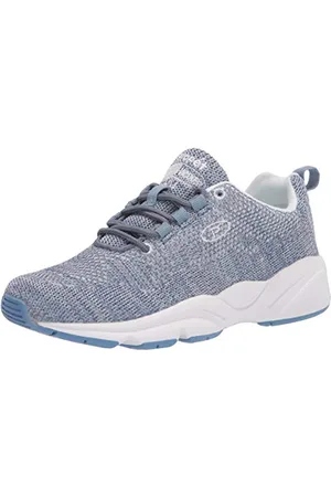 Propet Femme Stabilité Fly Basket, Blanc Denim, 39.5 EU Large
