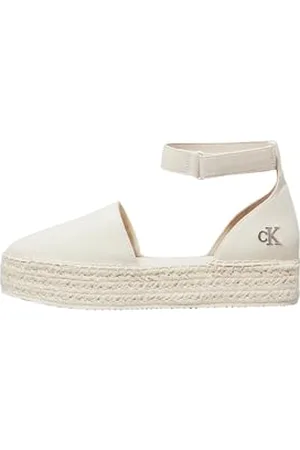Calvin Klein Femme Flatform Espadrille Sling MG YW0YW01735, Beige (Turtle Dove), 36 EU
