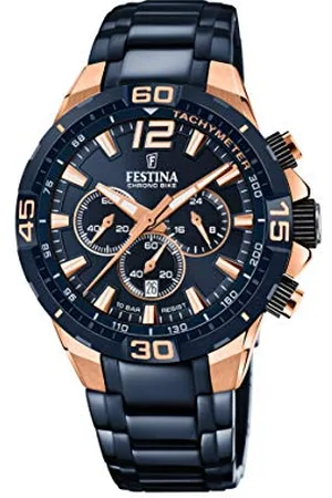 Festina Homme Analogique-Numérique Quartz Montre avec Bracelet en Acier Inoxydable