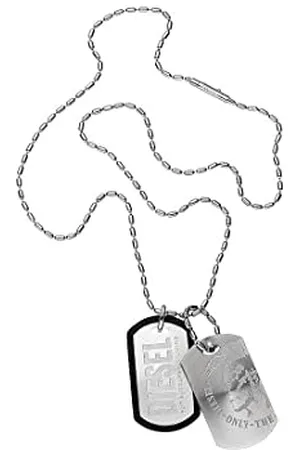 Diesel Collier Pour Hommes, Collier En Acier Inoxydable Argenté, DX0011040
