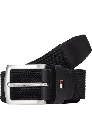 Tommy Hilfiger Ceinture Homme Denton Elastic 3,5 cm Tressée, Noir (Black), 105 cm