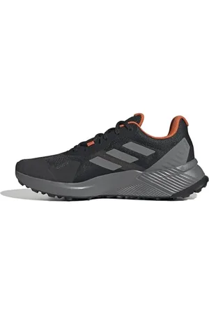 adidas Homme Terrex Soulstride Trail Running Shoes Chaussures de Course sur Sentier, Core Black/Grey Four/Semi Impact Orange, 44 2/3 EU