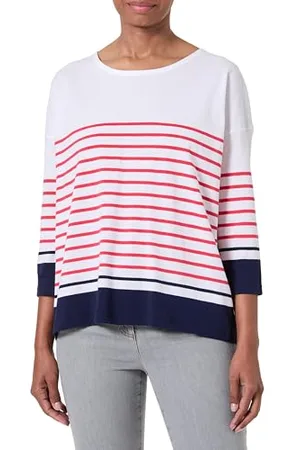 Armor.lux Marinière Oversized à Manches 3/4 col Rond en Coton léger Femme Sweater