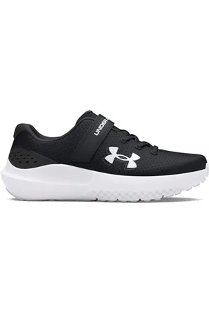 Under Armour UA BPS Surge 4 AC Chaussures de sport pour garçons, baskets légères et confortables, noir/gris anthracite/blanc