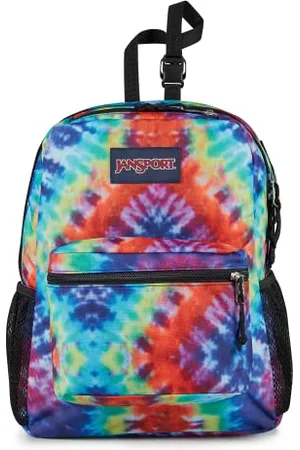 JanSport Central Adaptive Backpack – Wheelchair & Walker Compatible, Tuck-Away Shoulder Straps, Adjustable Backrest Loops & Anchor Straps, Iconic Design, Red/Multi Hippie Days