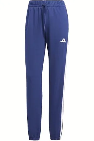 adidas Femme Essentials 3-Stripes French Terry Cuffed Pants, Dark Blue/White, L