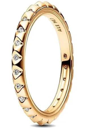 PANDORA ME Bague cloutée Pyramides en métal avec zircones cubiques transparentes, taille 48