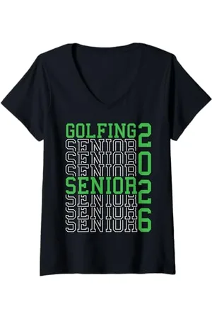 Class of 2026 Graduation Shirts Femme Golf Senior Golf de nuit Senior 2026 Graduation 56 T-Shirt avec Col en V