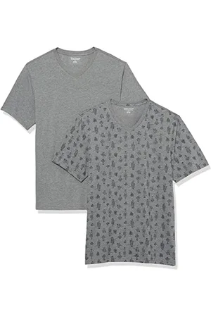 Amazon T-shirt slim à manches courtes et col en V Homme, Lot de 2, , XL