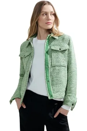 CECIL Jacket Veste Bouclé, Vert céleri, XL Femme, , Women