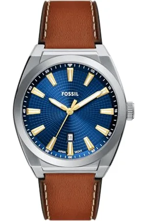 Fossil Hommes Analogique Quartz Montre avec Bracelet en Cuir FS6115