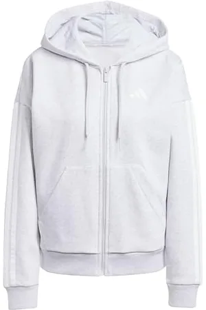 adidas Femme Essentials 3-Stripes Full-Zip Fleece Hoodie, , L