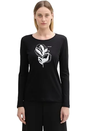 TOM TAILOR 1045752 T-Shirt à Manches Longues, 14482-Deep Black, M Femmes